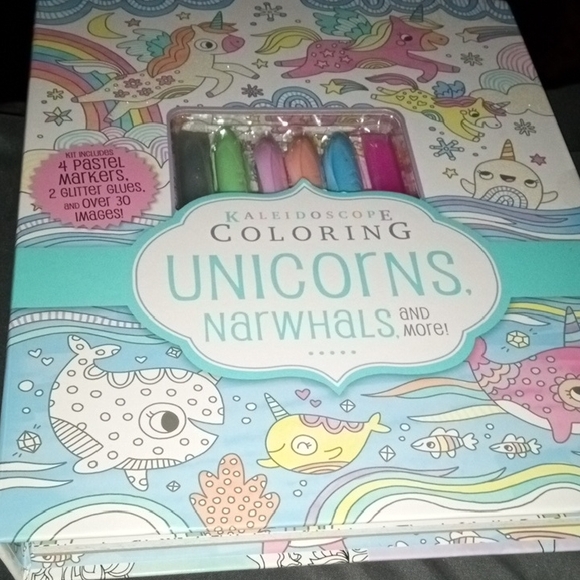 KALEIDOSCOPE COLORING UNICORNS AND MORE HARDCOVER STORY BOOK - Picture 5 of 11